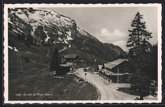 Cartoline postali: Col du Pillon, Strassenpartie mit Bergla – Usato da Berlin venduto da bartko-reher