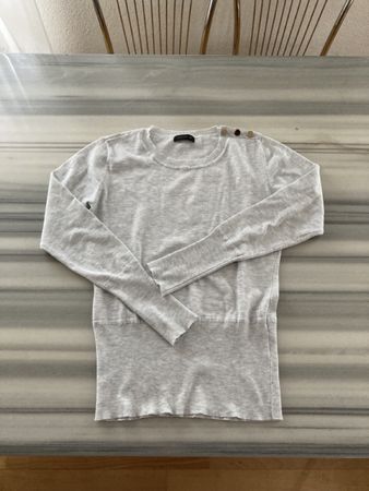 Graues Langarmshirt mit Knöpfen🤍Gr.XS, nr.1