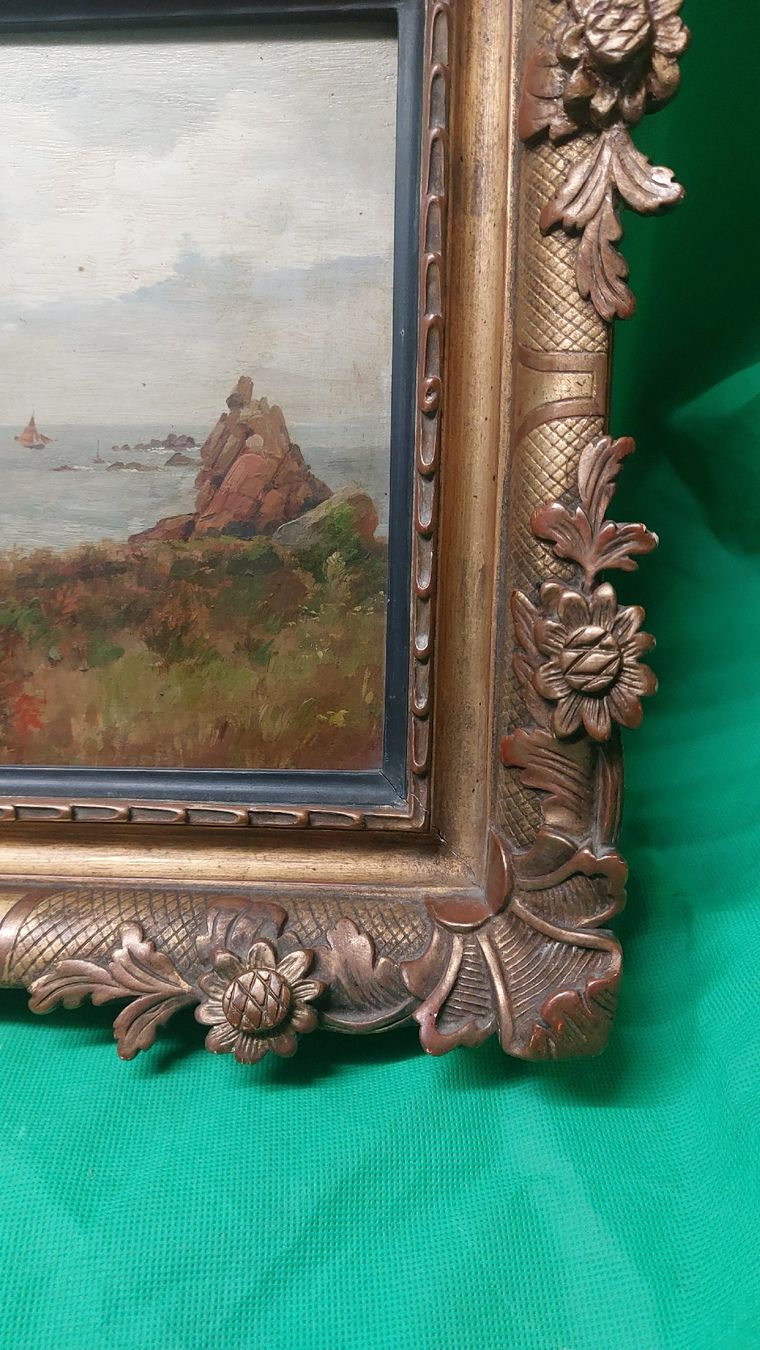 Dipinti: Gemälde,Rahmen mit   H. Chaube ? datiert 1902, mit Rahmen – Usato da Opfertshofen SH venduto da museumswert 1