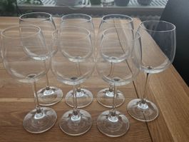 7 Weinglaesser Set Glas Klar guter Zustand