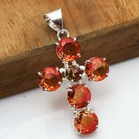 Bi-Color Tourmaline Handmade Cross Pendant Jewelry