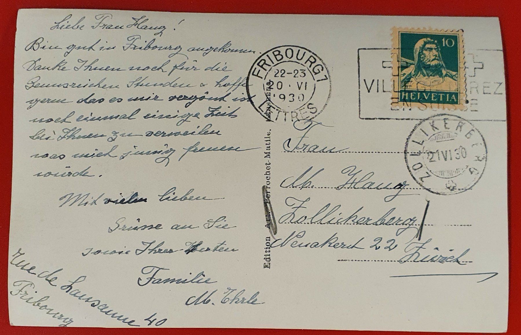 Cartoline postali: Fribourg 1930 -  Pont du Gotteron – Usato da Kreuzlingen venduto da Rschweiz1 1