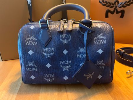 MCM Visetos Boston-Tasche NEU und OV Farbe: blau