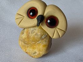 Eule Figur Naturstein Handgemacht  einzigartig siehe Foto