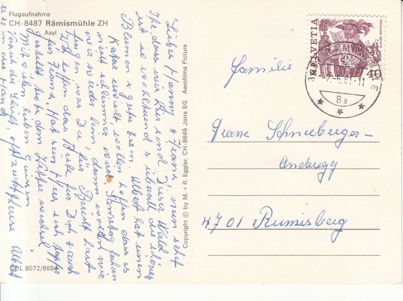 Cartoline postali: Rämismühle 1981 – Usato da Bürglen TG venduto da StampGraf 1