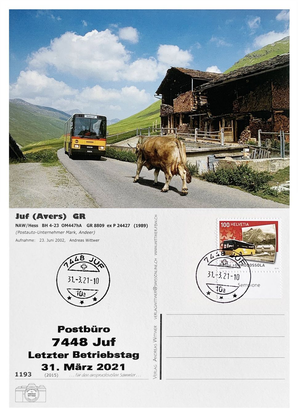 Juf Avers Andeer Letzttag Post Postauto NAW Hess BH4-23 (Neu (gemäss ...