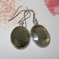 Ohrringe LABRADORIT 925 Silber facetiert