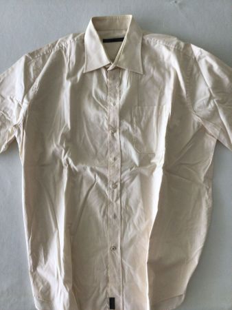 Strellson Herren Kurzarm-Hemd pastellgelb/hellbeige
