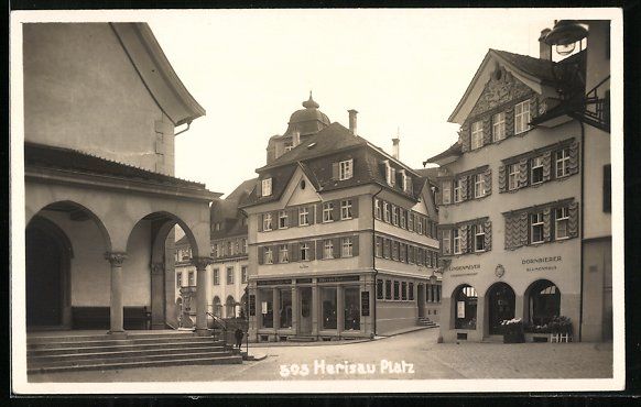 Cartoline postali: Herisau, Geschäft von Lindenmeyer-Cigar – Usato da Berlin venduto da bartko-reher