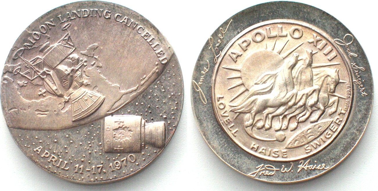 Medaglie: APOLLO 13 - MOON LANDING CANCELLED 1970 Silber PP – Usato da Riehen venduto da sesambestcoins2004