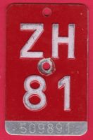 VELONUMMER / FAHRRADSCHILD, ZH 81