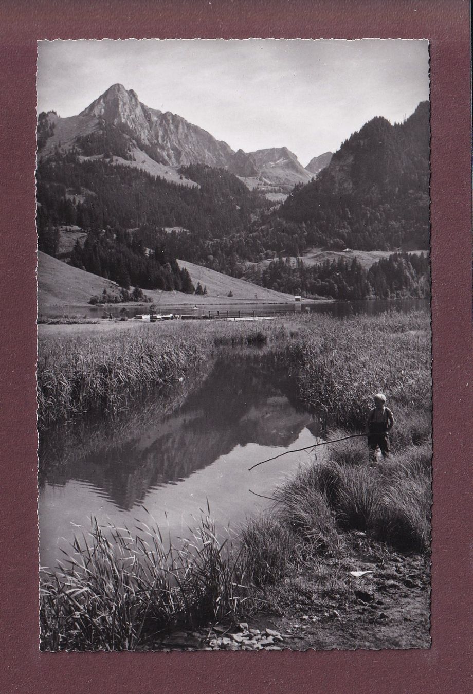Ansichtskarten: SCHWARZSEE / LAC NOIR - Pêcheur – Gebraucht aus Pully von nicecards