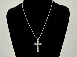 Herrenhalskette Edelstahl mit Jesus Kreuz INRI
