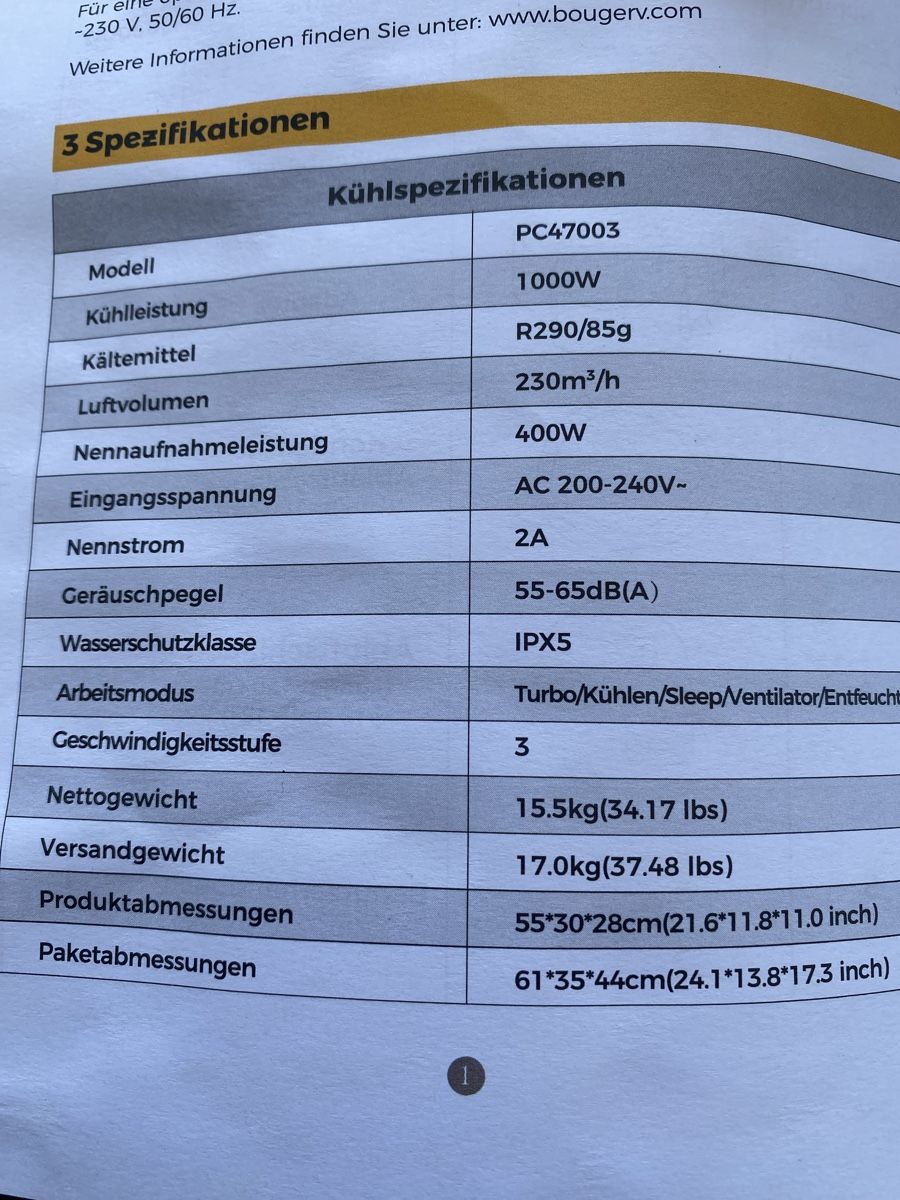 Condizionatori: Portables Klimagerät BougeRV – Usato da Bühler venduto da Mako4 5