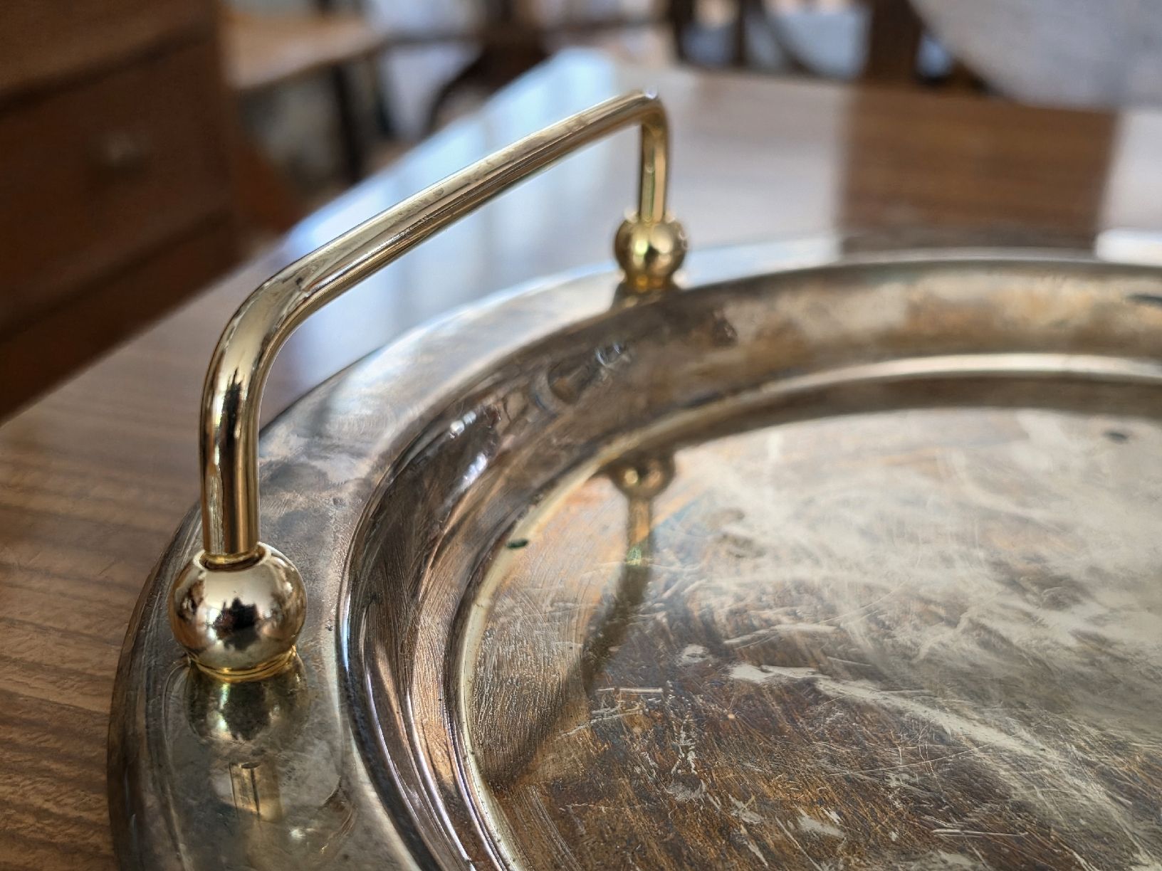 Piatti di portata: Tablett oval mit Griffen versilbert gebraucht – Usato da Mettlen venduto da elios0888 3