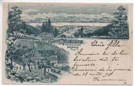 Litho NEUCHÂTEL Hotel Pension de la Tourne 1898
