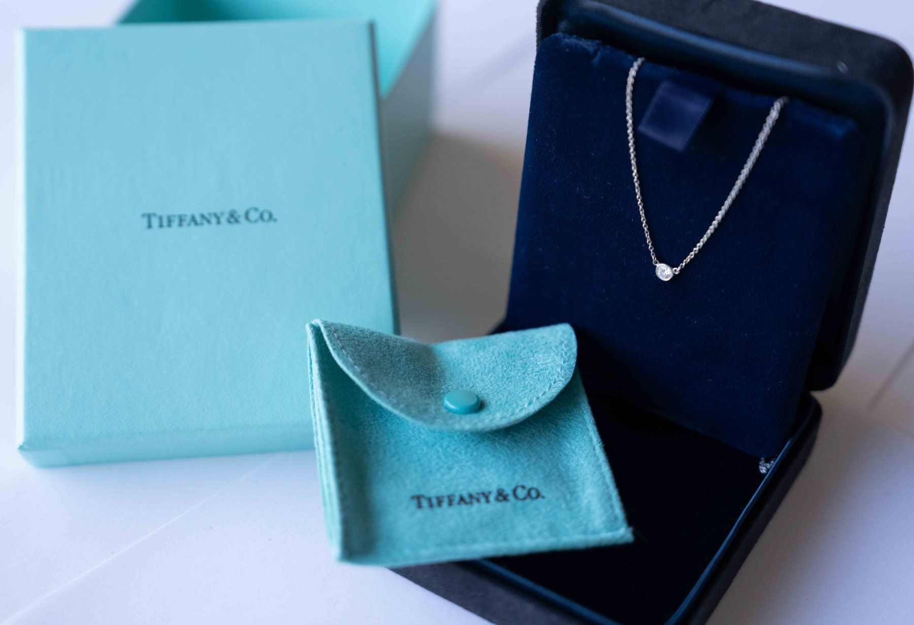 Tiffany & Co. Ketten: Tiffany - Elsa Peretti Single Diamond Platinum Pendant – Gebraucht aus Clarmont von sil_59s9 3