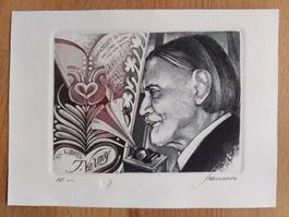 Exlibris Hedwig Pauwels - Original Farbradierung signiert