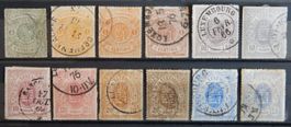 Luxemburg Kat. 15-20 gest. 1865/75 Kat. 578 Euro mit allen F