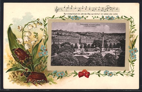 Cartoline postali: Passepartout-Lithographie Stuttgart, Sch – Usato da Berlin venduto da bartko-reher