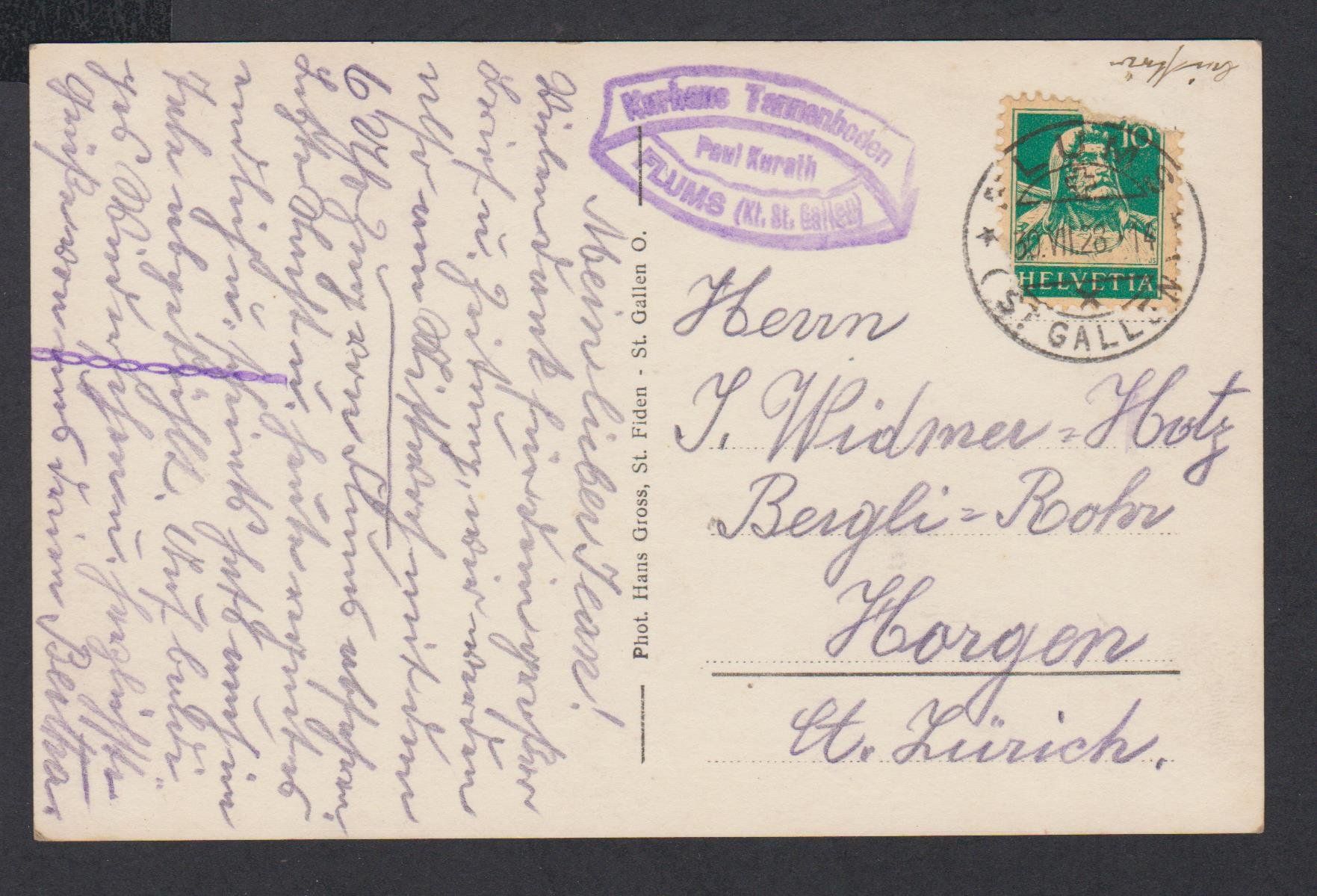 Cartoline postali: Tannenboden Flumserberg   :   alte Ansichtskarte 1928 – Usato da Vitznau venduto da Ropaku 1