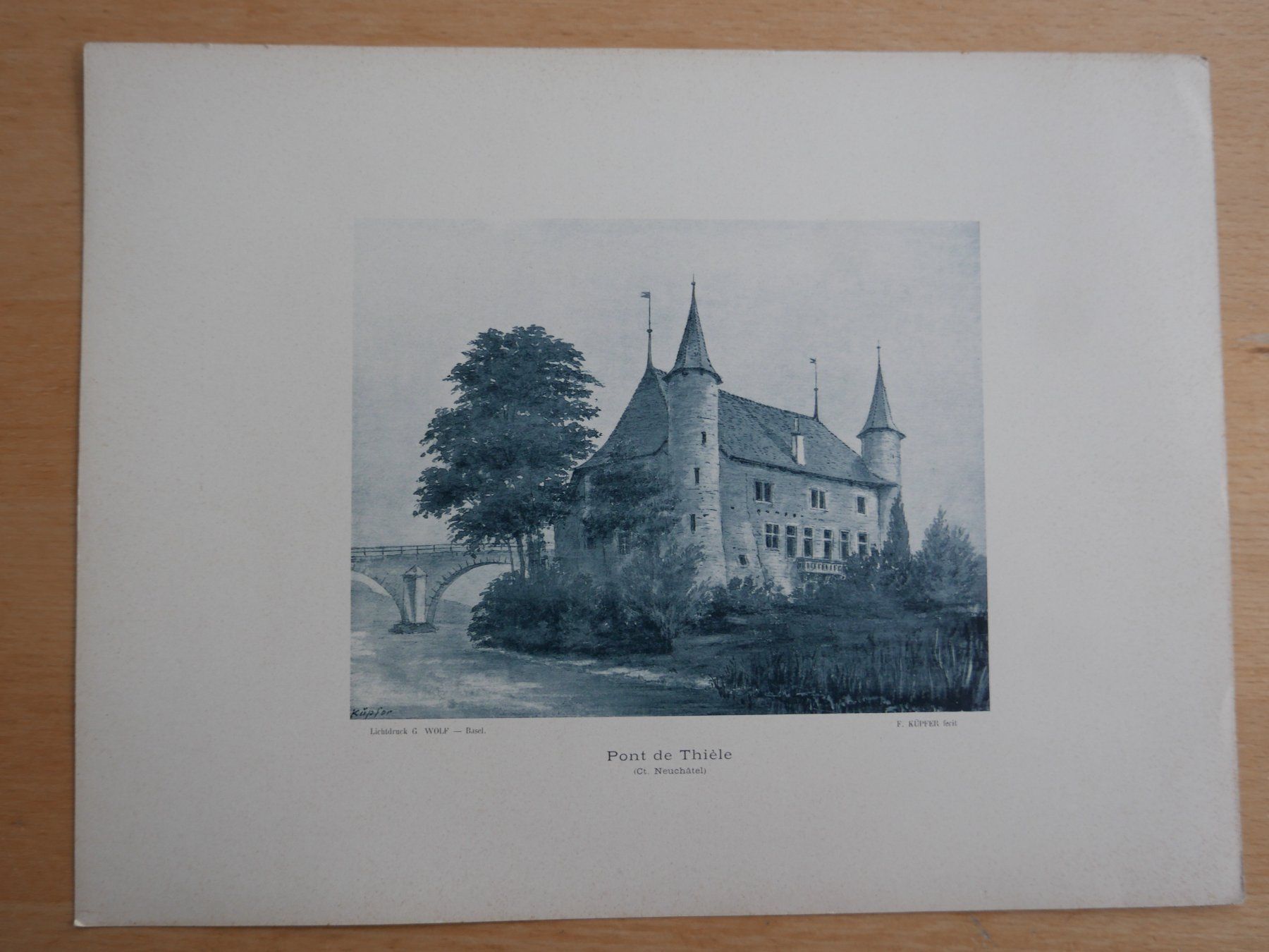 Grafica & Litografie: Antike Lithographie, Schloss Pont de Thièle – Usato da Rotkreuz venduto da nigal 4