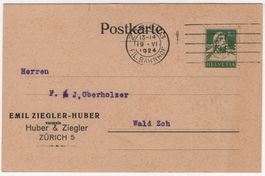 Perfin ZH auf Firmenpostkarte aus ZÜRICH