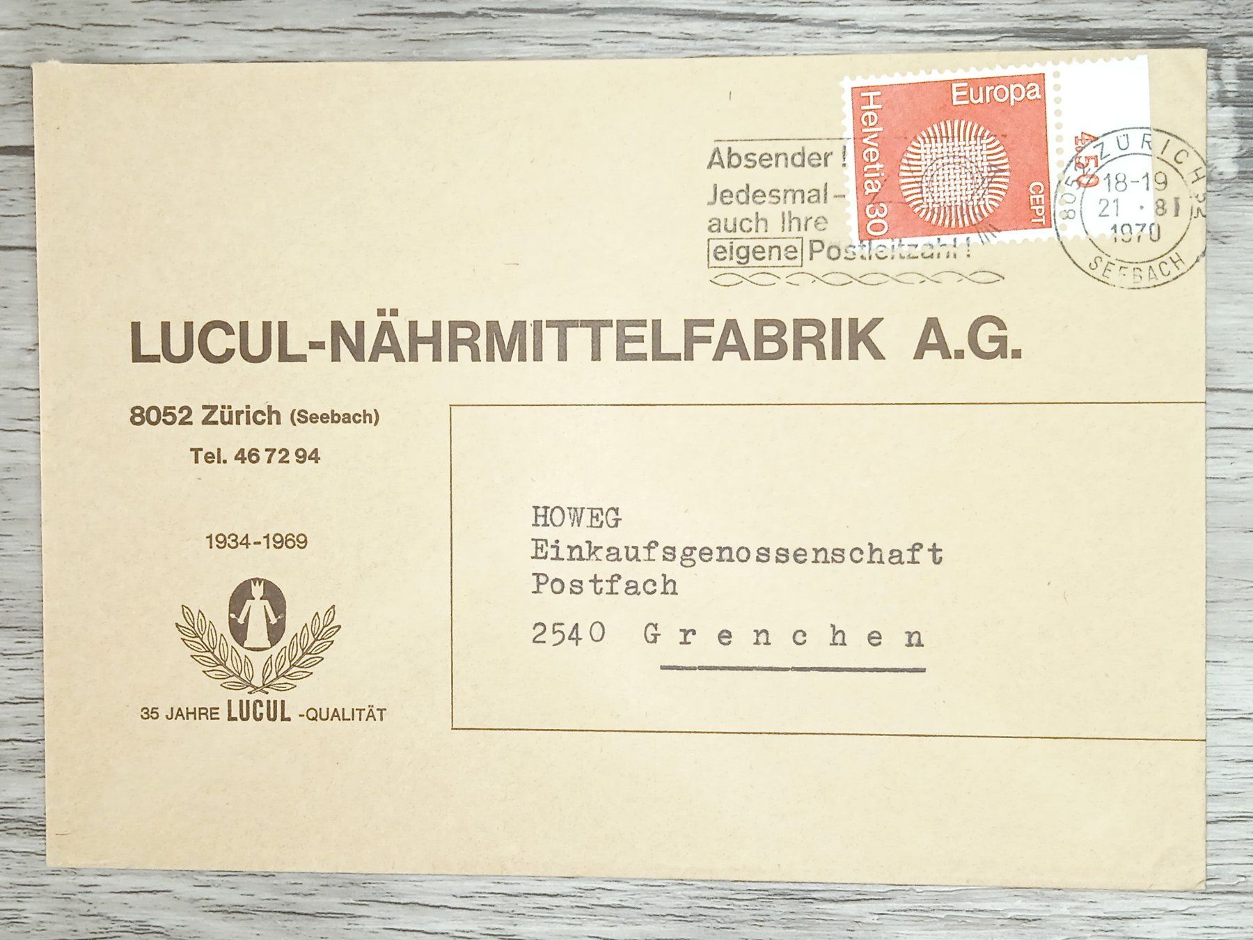 Tutti i francobolli: TR17 Enveloppe + Timbre Suisse 1970 – Usato da Cousset venduto da Patrick_Collections