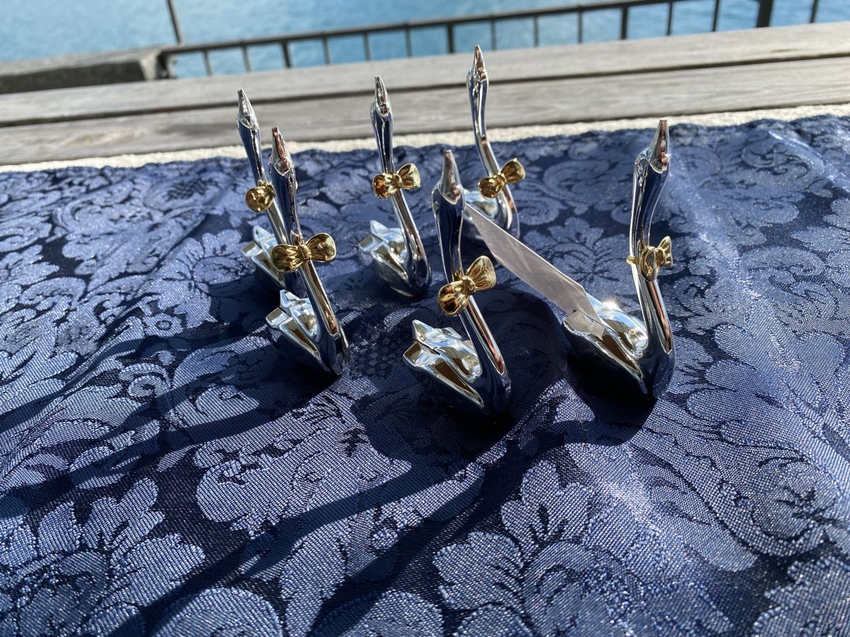 Supporti a parete: Tischkartenhalter Schwan Set 6 Stück neuwertig – Usato da Merligen venduto da shalimar64 3