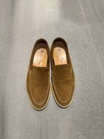 Loro Piana Brown Suede Summer Charms Walk Loafers Size 39
