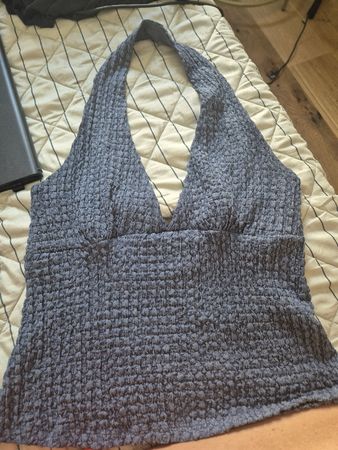 Neckholder-Top mit Falteneffekt und offenem Rücken S Gross