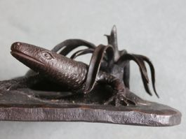 Figur Eisen n. Bronze Echse Büro Office Deko Schreibtisch