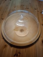 Käseplatte mit Glasglocke Holz rund guter Zustand