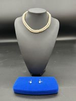 Vintage Pearl Necklace and Earring Set - Elegant Gift!