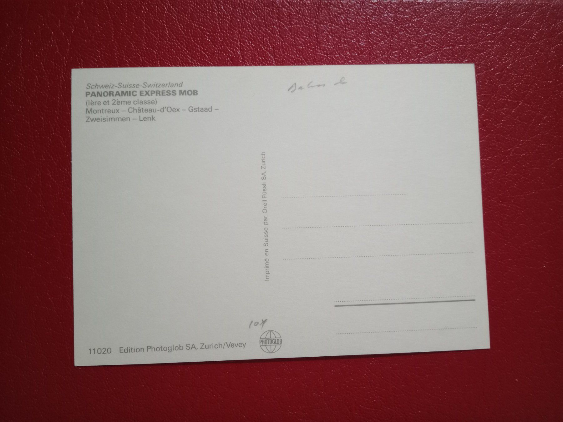 Cartoline postali: Ak Bahn MOB Panoramic Express – Usato da Küttigen venduto da Melisch1000 1