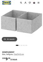 IKEA KOMPLEMENT Boxen, 2er-Set, hellgrau, originalverpackt