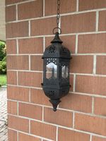 Laterne Schwarz Metall Glas Orientalisch 55cm