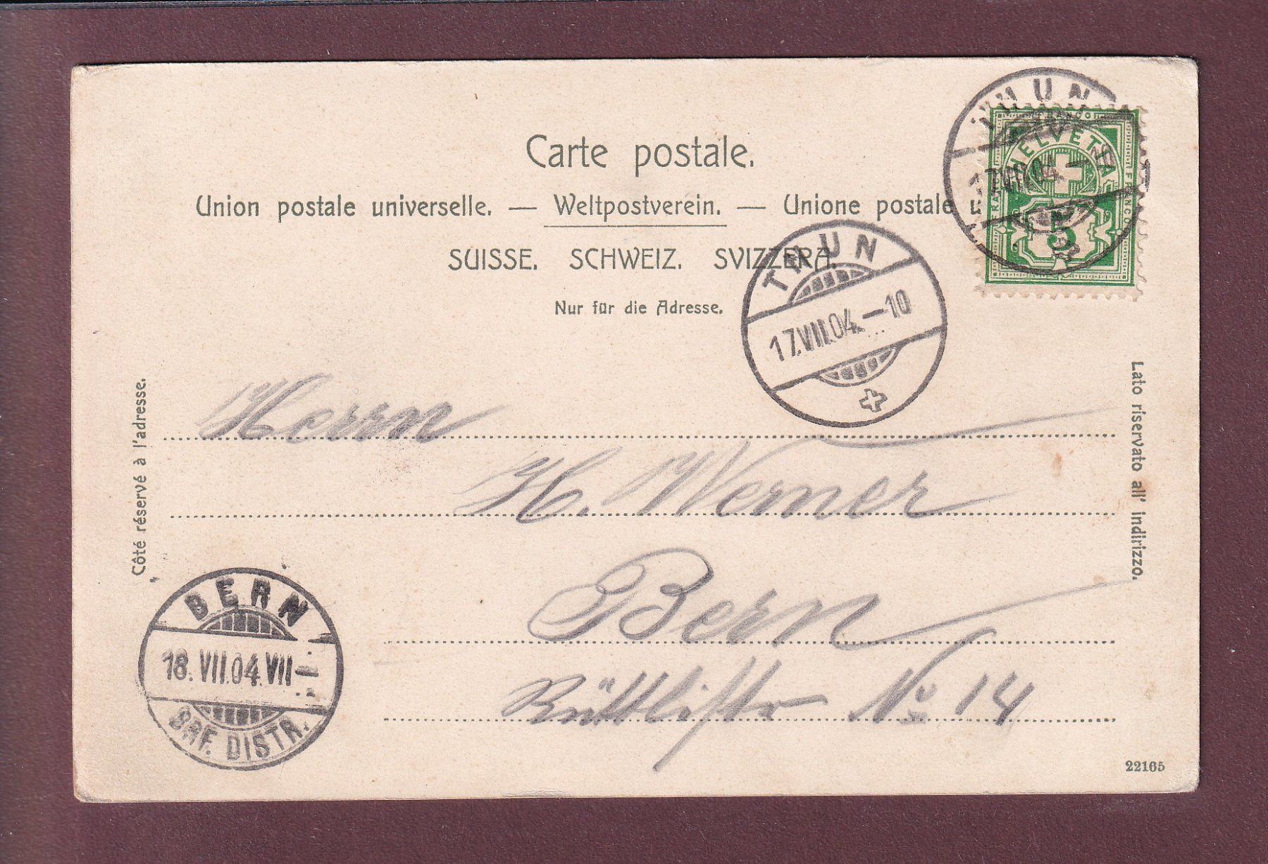 Cartoline postali: THUNERSEE - Segelschiffe - Niesen - 1904 – Usato da Pully venduto da nicecards 1