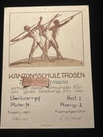 Alte Sporturkunde Kantonschule Trogen 1927