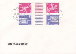 1966, postgeschichtliche Motive, auf 4 mit "Ersttagsbrief"