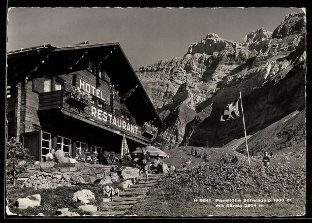 Ansichtskarten: Schwägalp, Hotel Restaurant mit Säntis – Gebraucht aus Berlin von bartko-reher