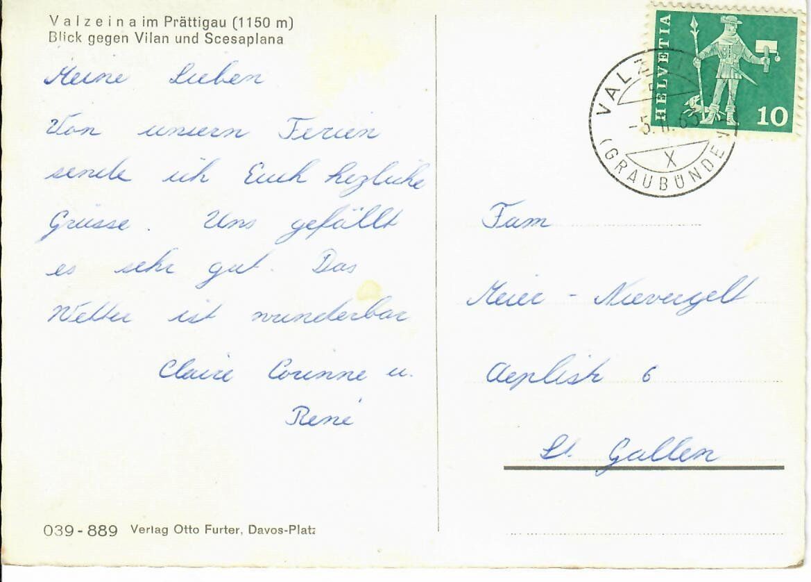 Cartoline postali: Valzeina – Usato da Hochdorf venduto da Ziegel-16 1
