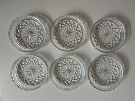 6er Set Kristallglas-Schalen / Untersetzer (3x min. Mängel)