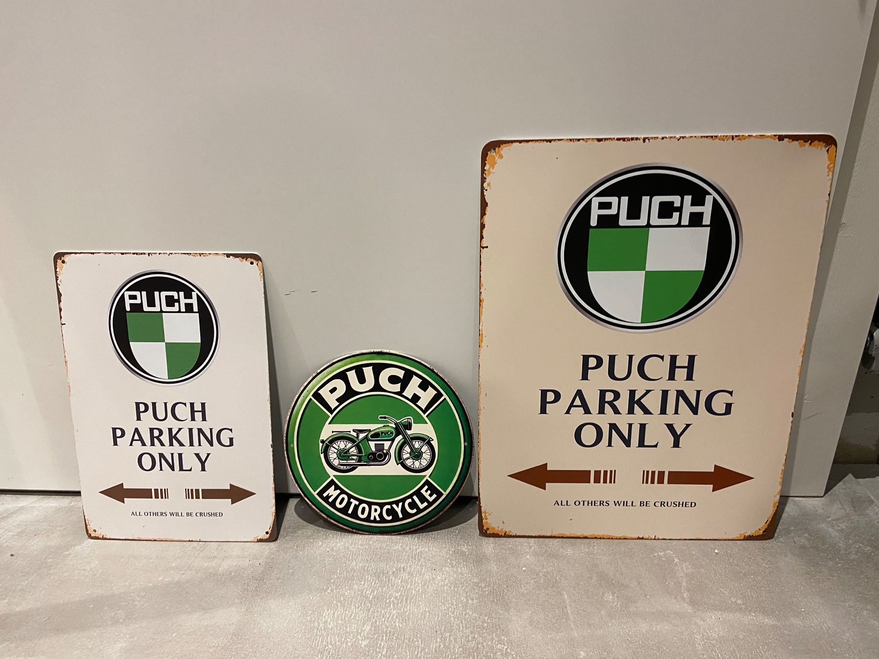 Puch Schilder: PUCH Vintage Blechtafel Metallic Set / NEU – Neu und originalverpackt aus Seon von Aaargauer01 1