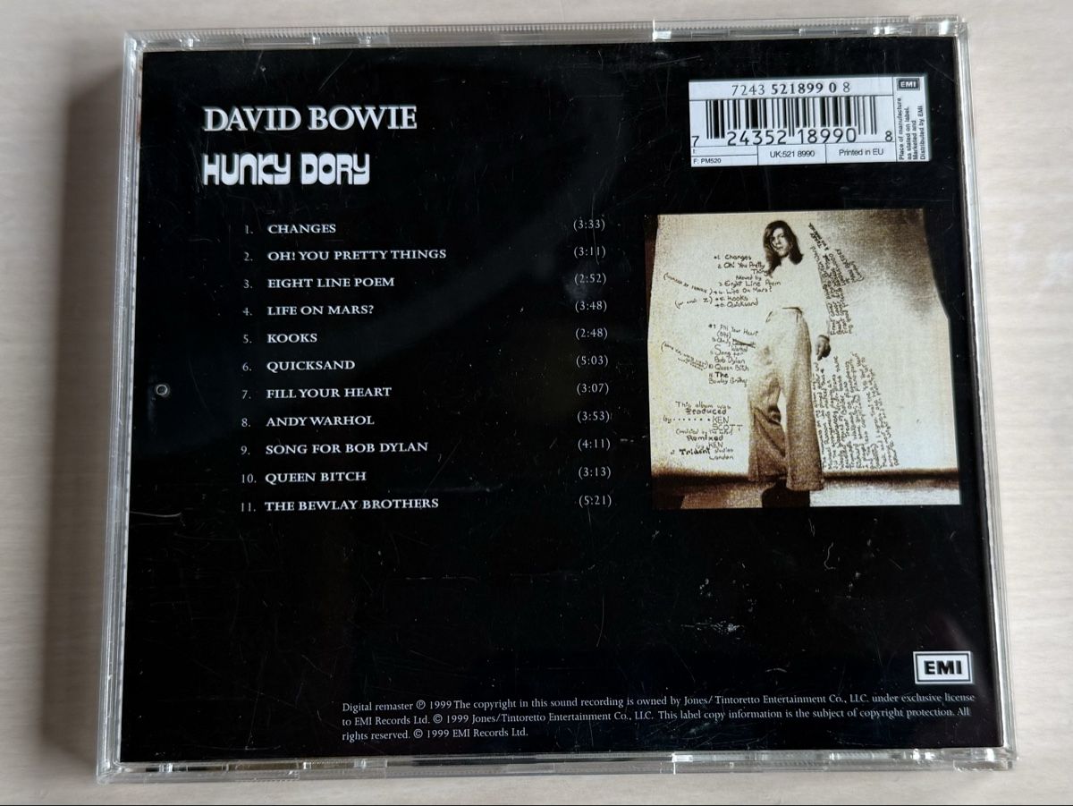 CD: David Bowie Hunky Dory CD Digital Remaster 1999 – Usato da Oberried Brienz venduto da Chyara 1