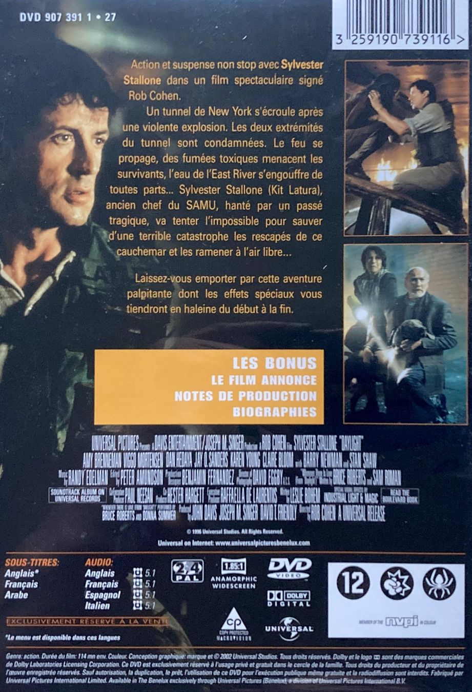 Tous les DVDs: DAYLIGHT - SYLVESTER STALLONE (1 DVD) – D'occasion à Bottens par hotter-than-hell 1