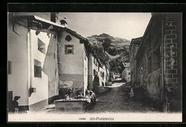Alt-Pontresina, Strassenpartie mit Blick