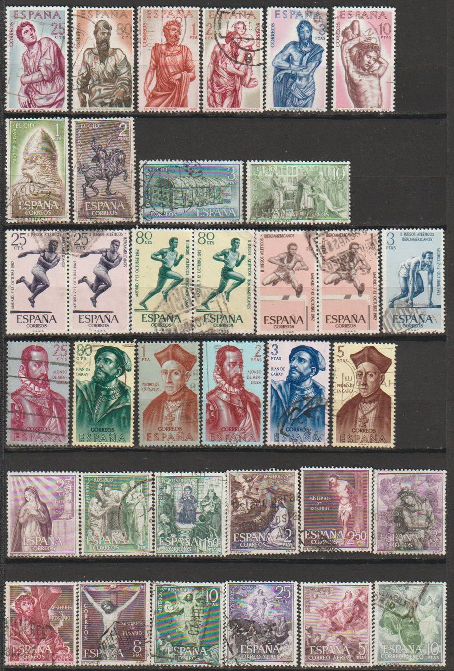Alle Briefmarken: Espagne 1960 lots – Gebraucht aus Crans-Montana von kira56