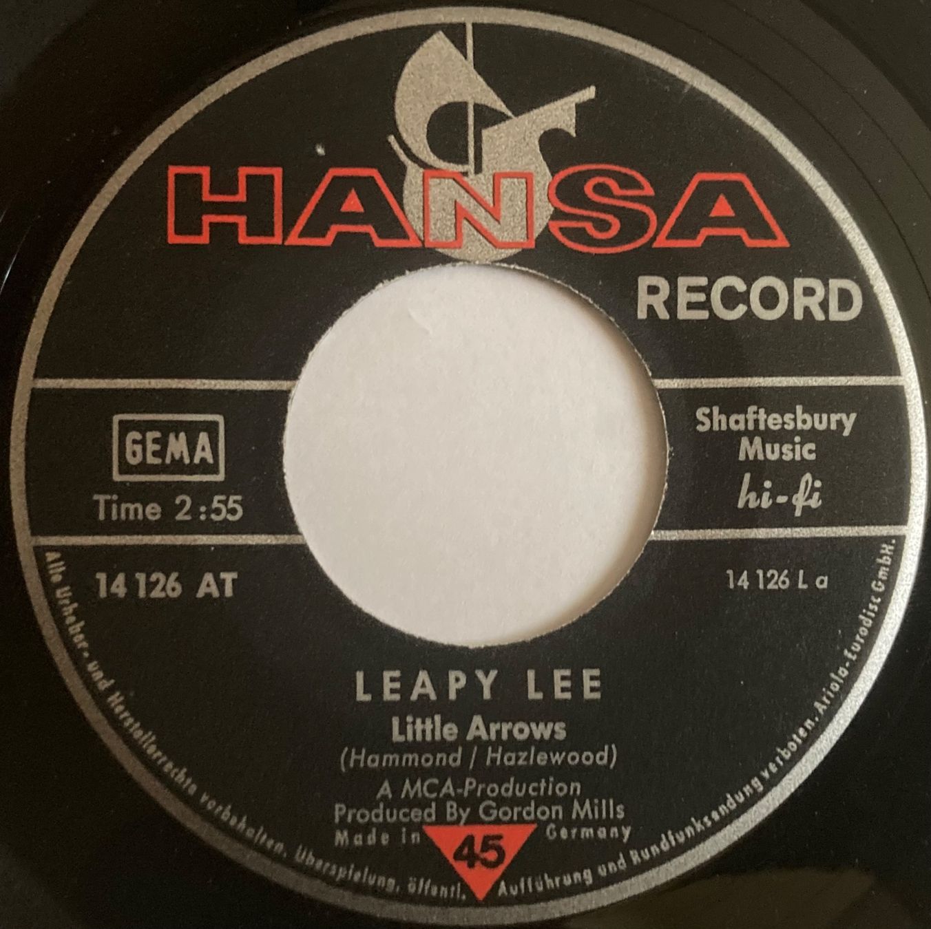 Dischi in vinile: LEAPY LEE - LITTLE ARROWS / TIME WILL TELL – Usato da Poliez-Pittet venduto da Newtown-Records 2