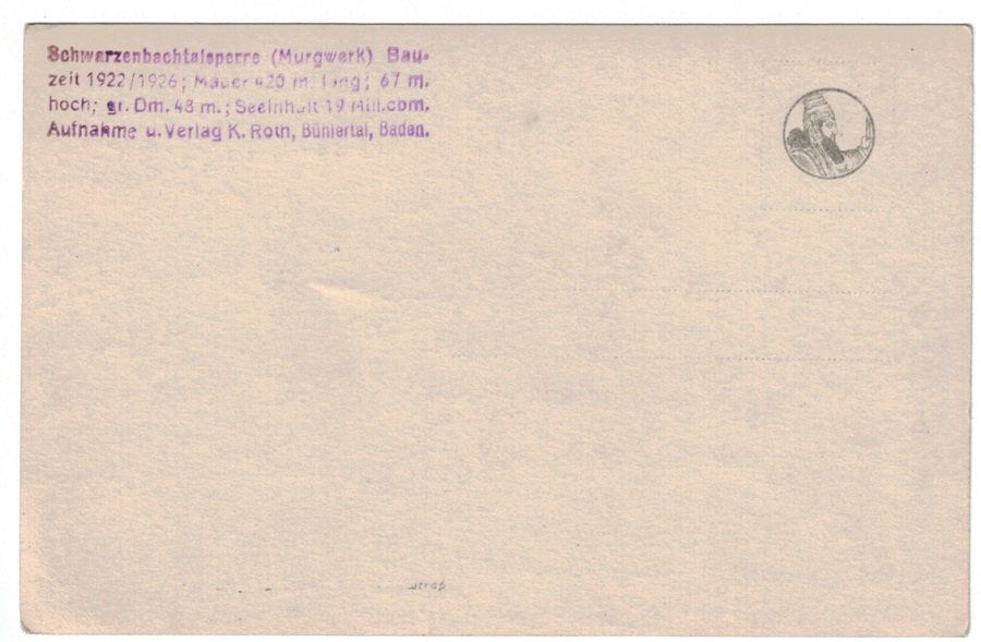 Cartoline postali: Schwarzenbach-Talsperre 1922-1926 – Usato da Frauenfeld venduto da POML 1